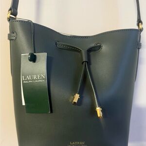 Lauren Ralph Lauren Dark Green Bucket Bag